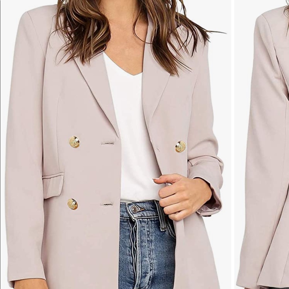 PINK BLUSH BLAZER IN SIZE SMALL.